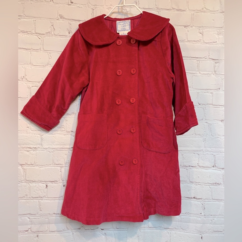 NEW April Cornell Cornelloki Raspberry Velvet Double Breasted Coat Size 2​